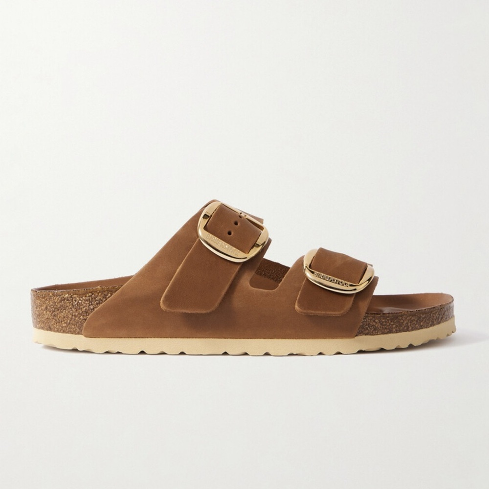 BIRKENSTOCK Arizona Big Buckle oiled leather sandals cognac